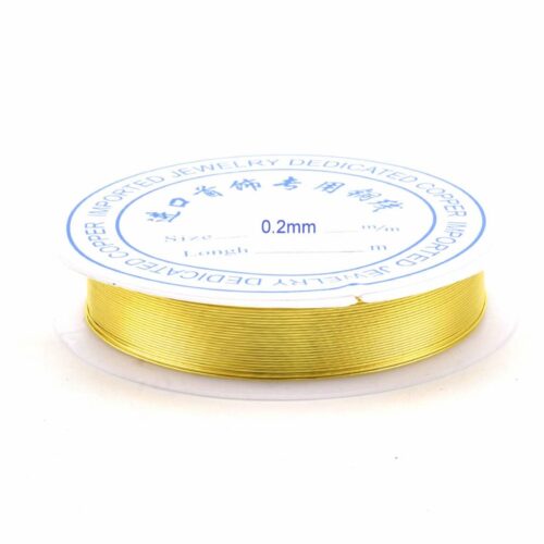 Rouleau de fil de cuivre doré Ø 0.2mm x25 mètres