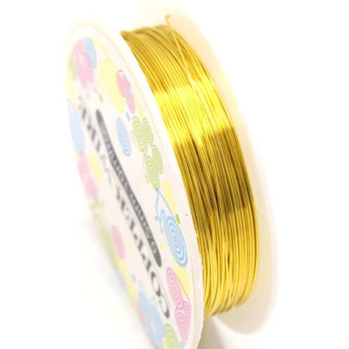 Rouleau de fil cuivre doré 0.4 mm x15 mètres