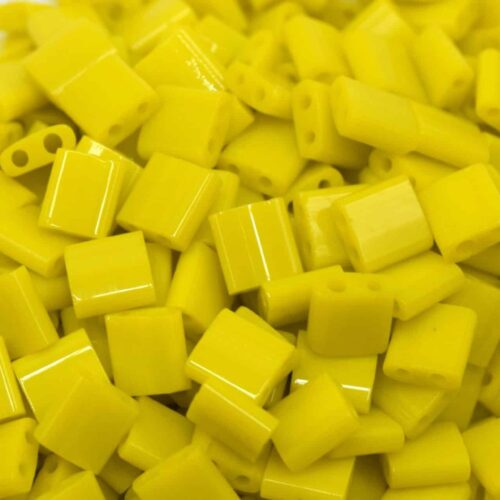 Perles de rocaille Tila carré deux trous 5mm FGB® grade A - jaune