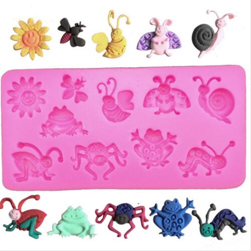 Moule Souple en Silicone animaux, insectes printemps