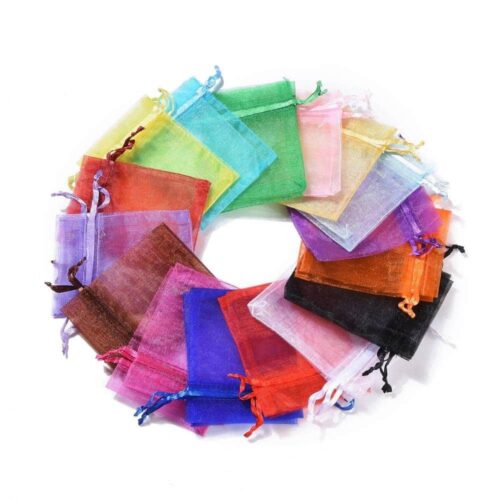 Pochettes en organza couleur mixte 9x7cm x10
