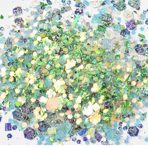 Pot de paillettes scintillantes vert pour décoration