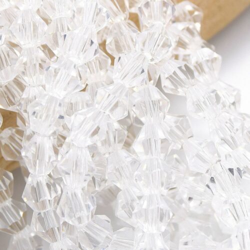 Perles à Facettes en verre toupie transparente 4mm grade AA x70