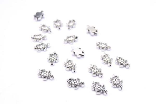 Perles métal tortue de mer argent tibétain – Image 4