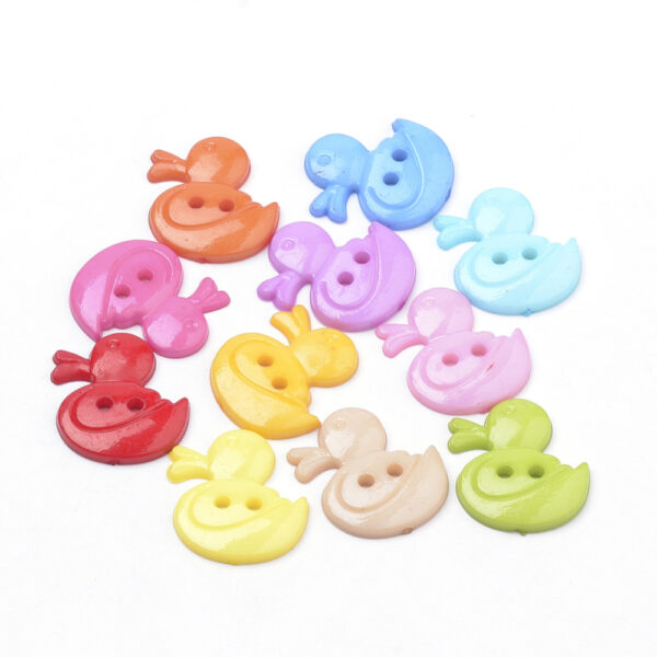 boutons acrylique canard multicolore