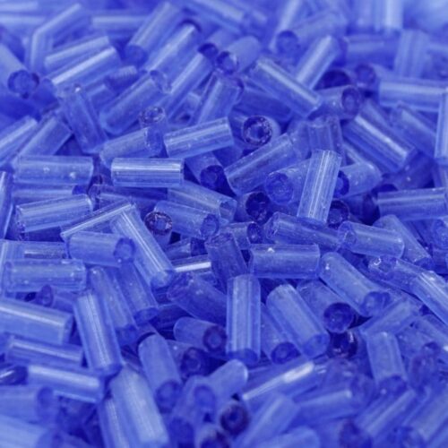 Perles de rocaille verre tube bleu marine dépoli opaque