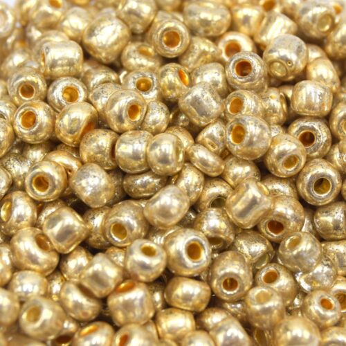 Perles de rocaille verre ronde 3.5~mm or x20g ~280 perles