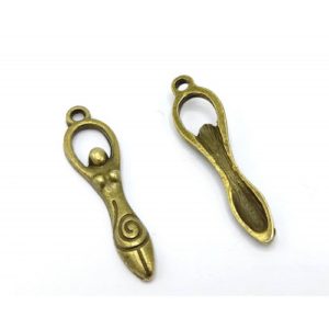 Pendentifs femme déesse de la fertilité spiral bronze