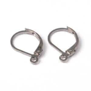 Dormeuses en laiton argent platine 10mm