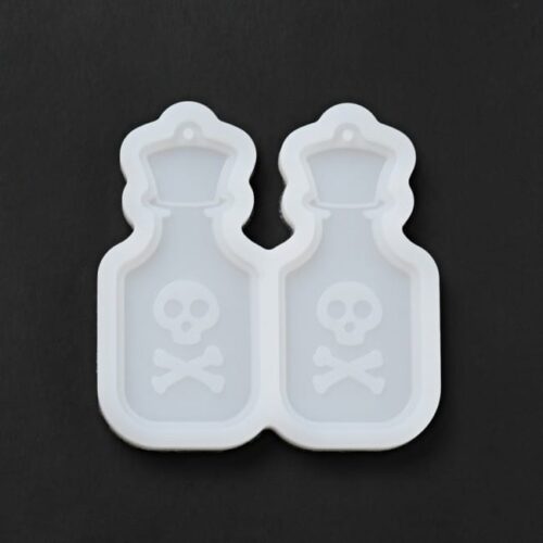 Moule double en silicone bouteille poison pour boucles d'oreilles