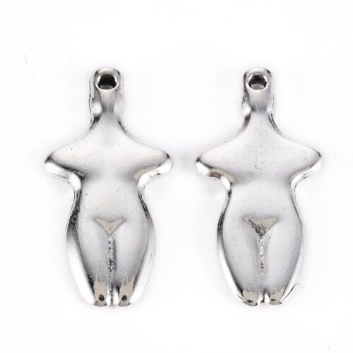 Pendentifs corps humain métal argenté