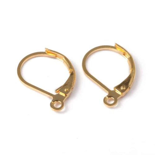 Dormeuses en laiton or 10mm