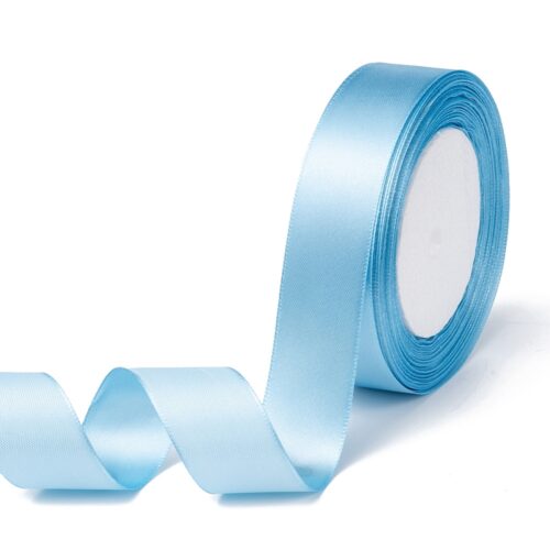 Rouleau de 22 mètres de ruban en satin 25mm bleu ciel