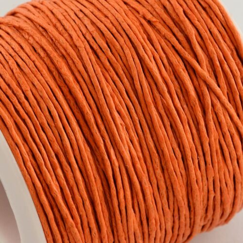 Cordon ciré 1mm orange en coton
