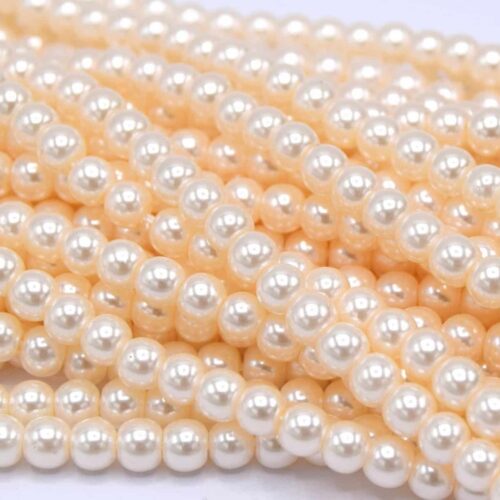 Perles en verre ronde 4mm blanc cassé