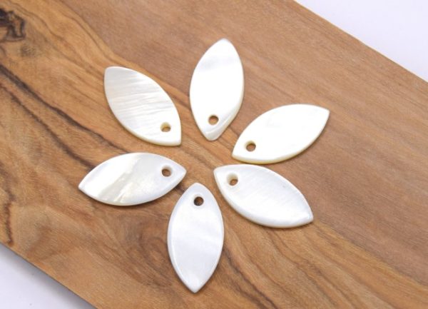 Pendentif Nacre Oeil de Cheval Blanc (Lot de 20) - Breloque Coquillage DIY – Image 2