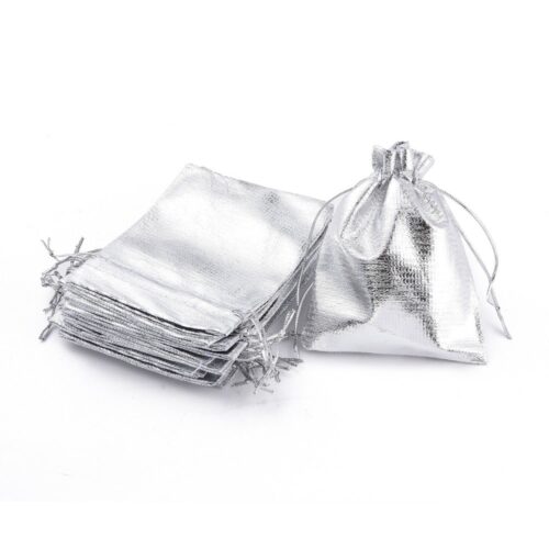 Sachets en organza argent 12cm