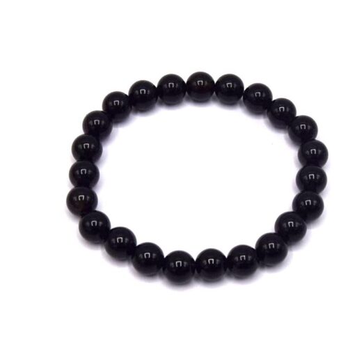 Bracelet en perles d'onyx noires naturelles 8mm - taille du 15cm au 20cm