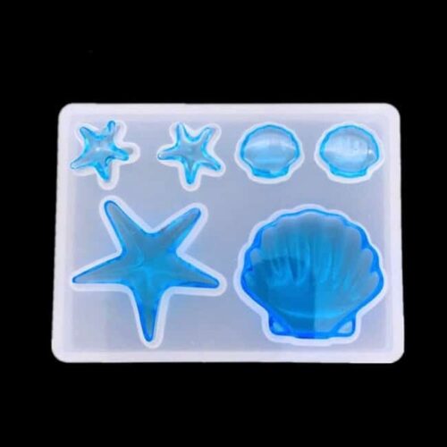 Moule en silicone étoiles et coquillages de mer