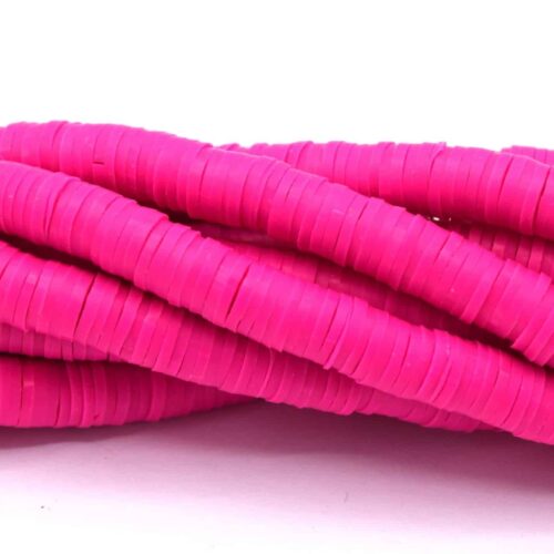 Chapelet de perles heishi Ø6mm rose fuschia