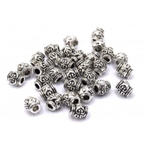 Perles alliage style TIBETAIN vase couleur argent 7mm