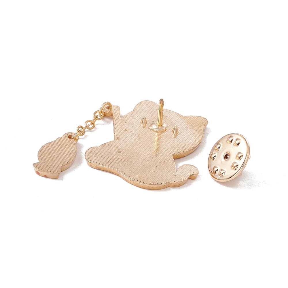 Broche chat pêcheur style Kawaii Manga (Lot de 2) – Image 6