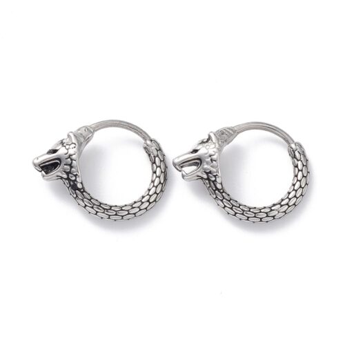 Créoles boucles d'oreilles loup en acier inoxydable 304