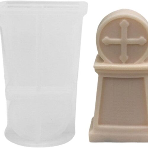 Moule en silicone pour bougies pierre tombale croix 3D