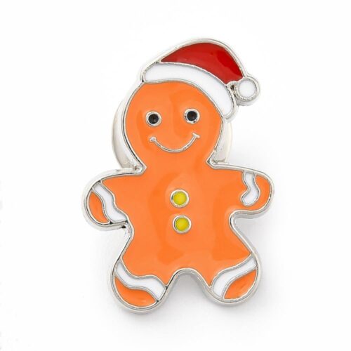 Broche pin's de Noël, bonhomme en pain d'épice