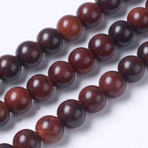 Perles en bois de rose, 8mm