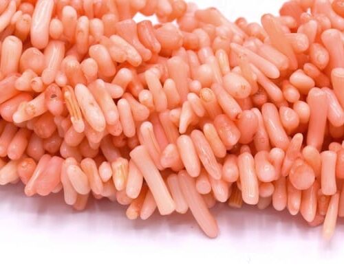 perles corail bambou saumon