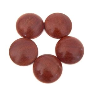 Cabochon Rond Bois de Padouk Fait Main - Perle Artisanale Ø20-25-30mm