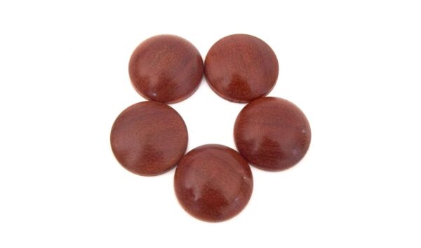 Cabochon Rond Bois de Padouk Fait Main - Perle Artisanale Ø20-25-30mm