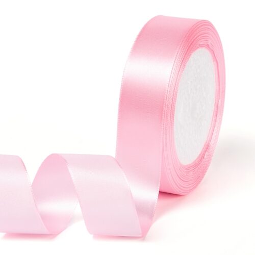 Rouleau de 22 mètres de ruban en satin 25mm rose