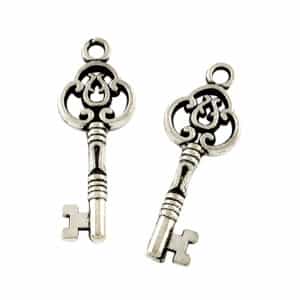 Pendentifs Clés vintage argent antique 29mm