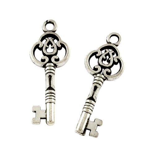 Pendentifs Clés vintage argent antique 29mm