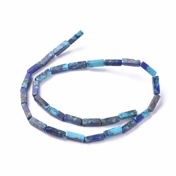 Perles turquoise et lapis lazuli forme rectangle 13mm – Image 3