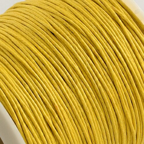 Cordon ciré 1mm jaune en coton 10 mètres