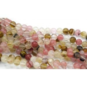 Perles tigerskin rondes watermelon Ø 10mm