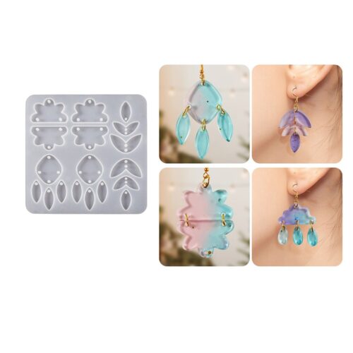 Moule en Silicone : Pendentifs & Boucles d'Oreilles Nuage et Goutte d'Eau pour Résine
