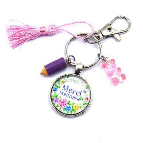 Porte-clés "Merci Maîtresse" | Cadeau Idéal Fin d'Année Scolaire