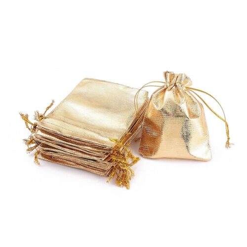 Sachets en organza doré 12cm