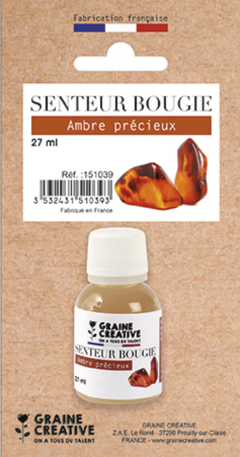 Parfum pour bougie ambre précieux 27 ml – création bougies DIY