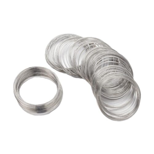 Cercles de fil mémoire en acier couleur argent Ø55mm x100