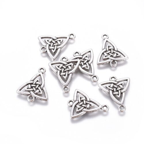 Connecteurs noeud de la trinité argent antique x10