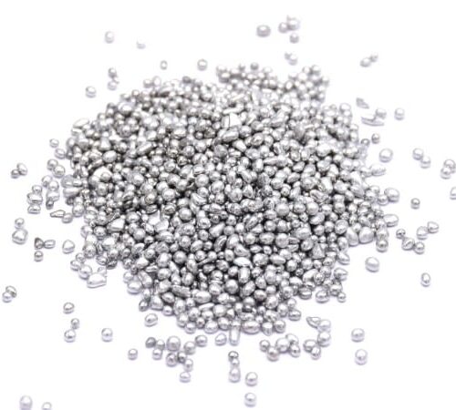 Pépites de rocaille en verre plaqué FGB argent - non percées – Lot de 50 g