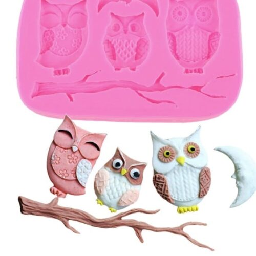 moule pour résine et polymère chouette et hibou lune