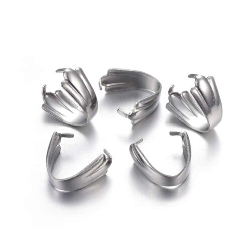 bélière argent acier inoxydable lot de 10 unités pour fabrication de bijoux