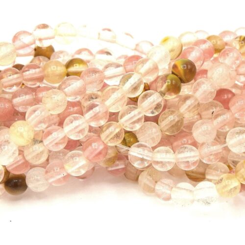 Perles tigerskin ronde watermelon  4mm
