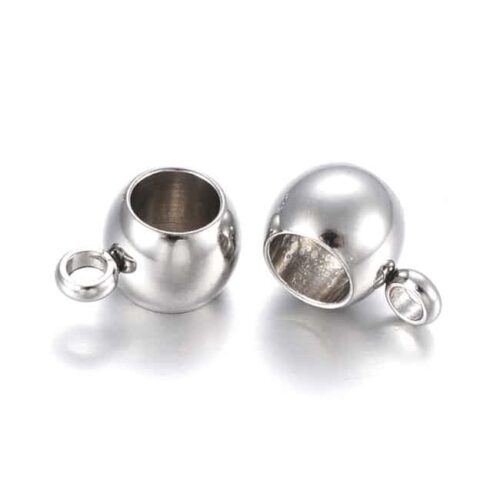 Bélières en acier inoxydable 304 ronde argent